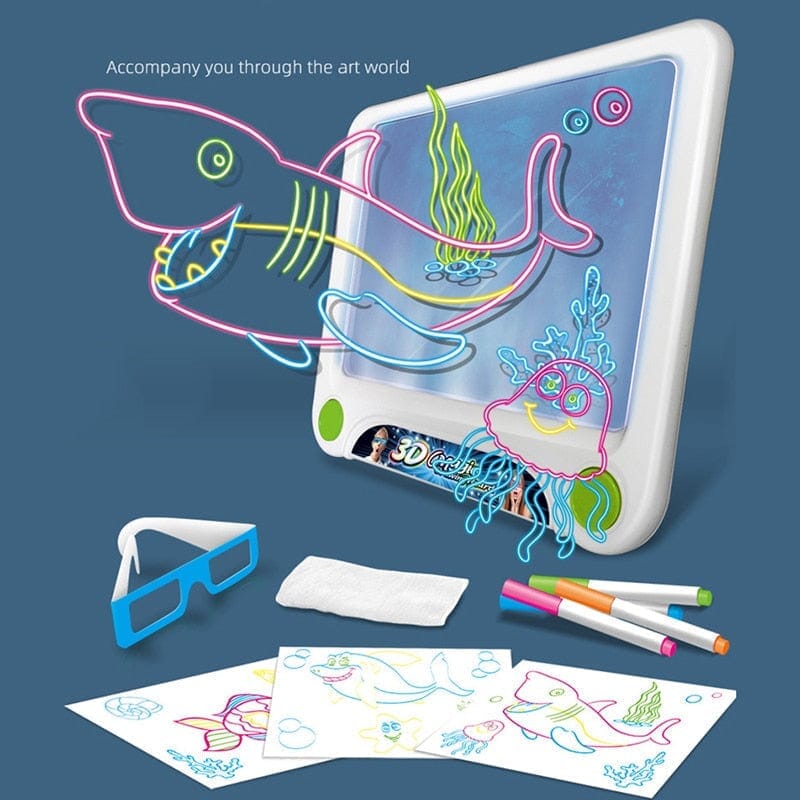 3D Fluorescent Painting Board for Kids